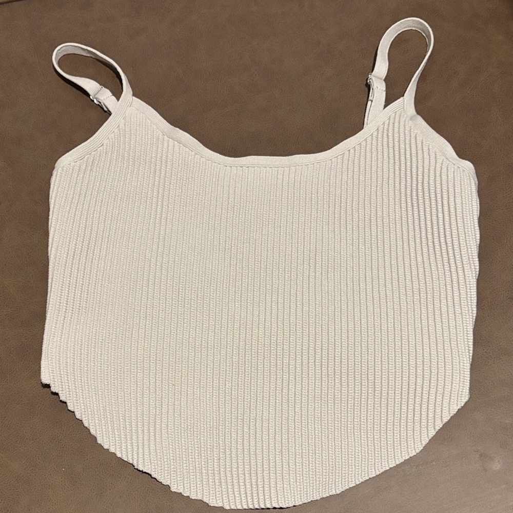 Forever 21 Gray Ribbed Knit Cami Tank Top M